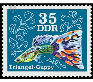 Ornamental fish: guppies (Poecilia reticulata)  - Germany / German Democratic Republic 1976 - 35 Pfennig