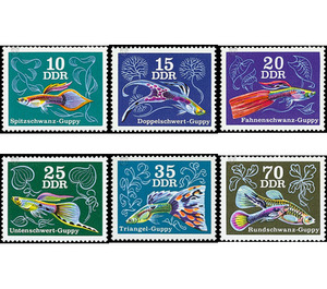 Ornamental fish: guppies (Poecilia reticulata)  - Germany / German Democratic Republic 1976 Set