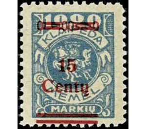 Overprint: 15 Centy - Germany / Old German States / Memel Territory 1923 - 15