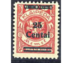 Overprint: 25 Centai - Germany / Old German States / Memel Territory 1923 - 25