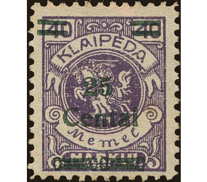 Overprint: 25 Centai - Germany / Old German States / Memel Territory 1923 - 25