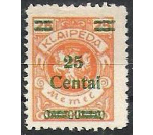 Overprint: 25 Centai - Germany / Old German States / Memel Territory 1923 - 25