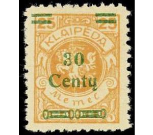 Overprint: 30 Centy - Germany / Old German States / Memel Territory 1923 - 30