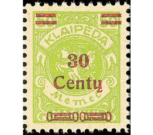 Overprint: 30 Centy - Germany / Old German States / Memel Territory 1923 - 30