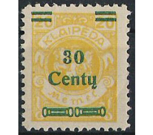 Overprint: 30 Centy - Germany / Old German States / Memel Territory 1923 - 30