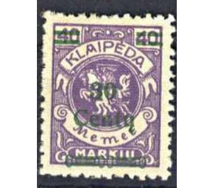 Overprint: 30 Centy - Germany / Old German States / Memel Territory 1923 - 30