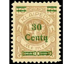 Overprint: 30 Centy - Germany / Old German States / Memel Territory 1923 - 30