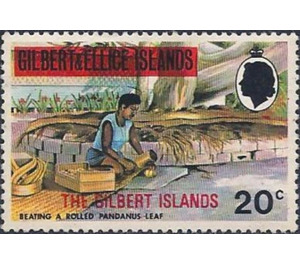 Overprint Beating rolled Pandanus leaf - Micronesia / Gilbert Islands 1976 - 20