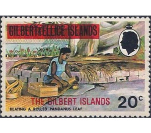 Overprint Beating rolled Pandanus leaf - Micronesia / Gilbert Islands 1976 - 20