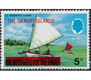 Overprint Gilbertese canoes - Micronesia / Gilbert Islands 1976 - 5