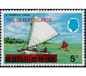 Overprint Gilbertese canoes - Micronesia / Gilbert Islands 1976 - 5