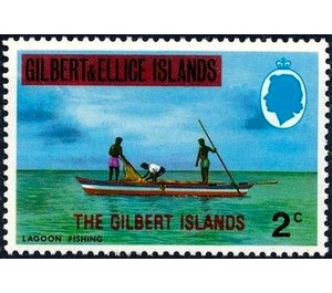 Overprint Lagoon Fishing - Micronesia / Gilbert Islands 1976 - 2