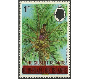 Overprint Man cutting toddy - Micronesia / Gilbert Islands 1976 - 1