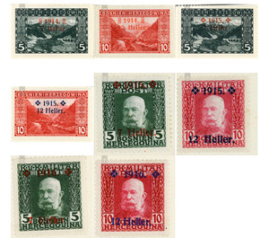 Overprint of new values  - Austria / k.u.k. monarchy / Bosnia Herzegovina 1915 Set