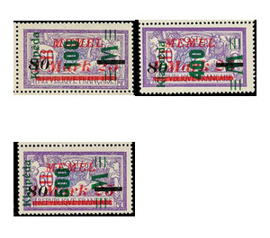 Overprint on french Memel - Germany / Old German States / Memel Territory 1923 Set