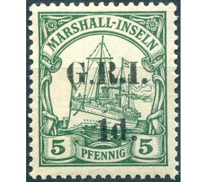 overprint on Ship SMS "Hohenzollern" - Micronesia / Marshall Islands, German Administration 1914 - 1