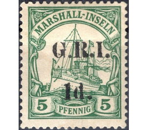 overprint on Ship SMS "Hohenzollern" - Micronesia / Marshall Islands, German Administration 1914 - 1