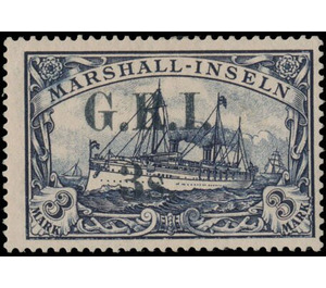 overprint on Ship SMS "Hohenzollern" - Micronesia / Marshall Islands, German Administration 1914 - 3