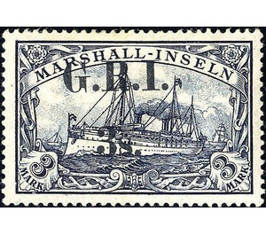 overprint on Ship SMS "Hohenzollern" - Micronesia / Marshall Islands, German Administration 1914 - 3