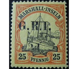 overprint on Ship SMS "Hohenzollern" - Micronesia / Marshall Islands, German Administration 1914 - 3