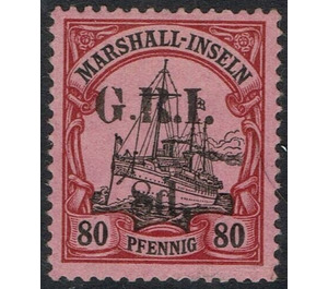 overprint on Ship SMS "Hohenzollern" - Micronesia / Marshall Islands, German Administration 1914 - 8