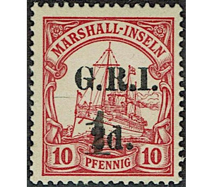 overprint on Ship SMS "Hohenzollern" - Micronesia / Marshall Islands, German Administration 1915 - 1