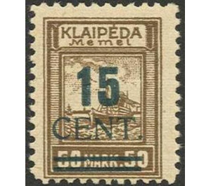 Overprint with green value - Germany / Old German States / Memel Territory 1923 - 15