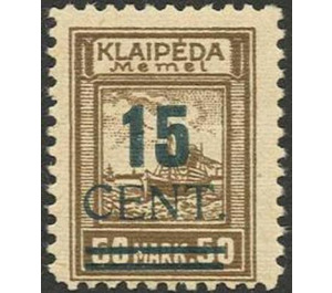 Overprint with green value - Germany / Old German States / Memel Territory 1923 - 15