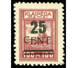 Overprint with green value - Germany / Old German States / Memel Territory 1923 - 25