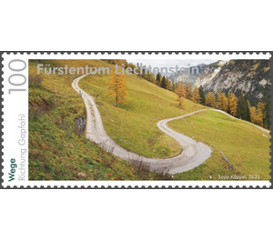 Panorama - Wege - Richtung Gapfahl links  - Liechtenstein 2021 - 1 Franken