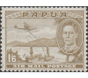 Papuans Poling Rafts - Melanesia / Papua 1941