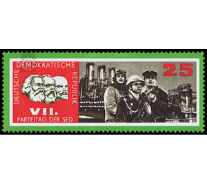 Party congress of the SED  - Germany / German Democratic Republic 1967 - 25 Pfennig