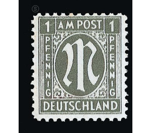 Permanent mark series M in the oval  - Germany / Western occupation zones / American zone 1945 - 1 Pfennig