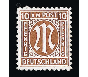 Permanent mark series M in the oval  - Germany / Western occupation zones / American zone 1945 - 10 Pfennig
