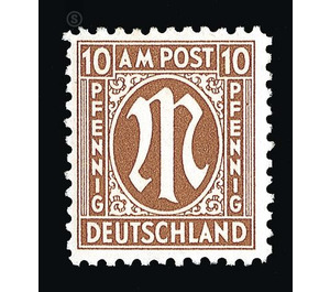 Permanent mark series M in the oval  - Germany / Western occupation zones / American zone 1945 - 10 Pfennig