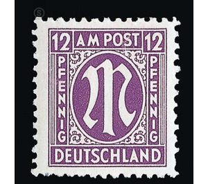 Permanent mark series M in the oval  - Germany / Western occupation zones / American zone 1945 - 12 Pfennig