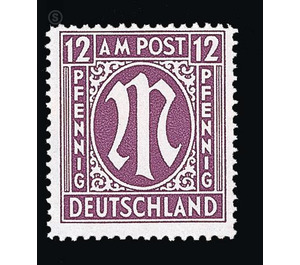 Permanent mark series M in the oval  - Germany / Western occupation zones / American zone 1945 - 12 Pfennig