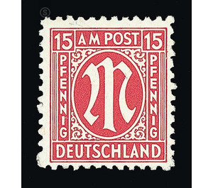 Permanent mark series M in the oval  - Germany / Western occupation zones / American zone 1945 - 15 Pfennig