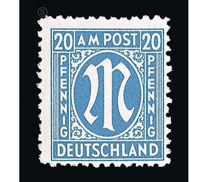 Permanent mark series M in the oval  - Germany / Western occupation zones / American zone 1945 - 20 Pfennig