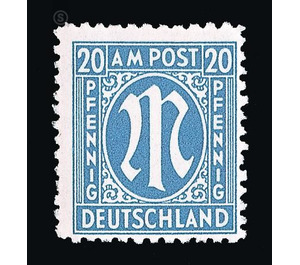 Permanent mark series M in the oval  - Germany / Western occupation zones / American zone 1945 - 20 Pfennig