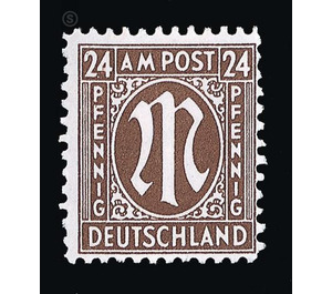 Permanent mark series M in the oval  - Germany / Western occupation zones / American zone 1945 - 24 Pfennig