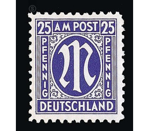 Permanent mark series M in the oval  - Germany / Western occupation zones / American zone 1945 - 25 Pfennig