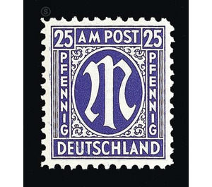 Permanent mark series M in the oval  - Germany / Western occupation zones / American zone 1945 - 25 Pfennig