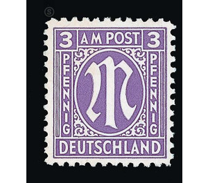 Permanent mark series M in the oval  - Germany / Western occupation zones / American zone 1945 - 3 Pfennig