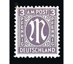 Permanent mark series M in the oval  - Germany / Western occupation zones / American zone 1945 - 3 Pfennig