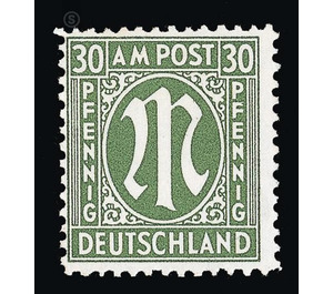 Permanent mark series M in the oval  - Germany / Western occupation zones / American zone 1945 - 30 Pfennig