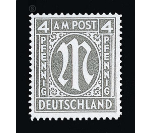 Permanent mark series M in the oval  - Germany / Western occupation zones / American zone 1945 - 4 Pfennig