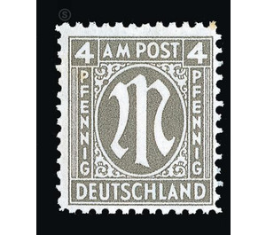 Permanent mark series M in the oval  - Germany / Western occupation zones / American zone 1945 - 4 Pfennig