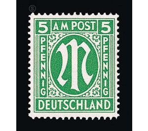 Permanent mark series M in the oval  - Germany / Western occupation zones / American zone 1945 - 5 Pfennig