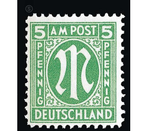 Permanent mark series M in the oval  - Germany / Western occupation zones / American zone 1945 - 5 Pfennig